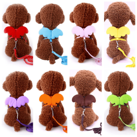 Angel Wing Pet Harness Leash Set Soft Safe Adjustable Outdoor Walking Leads Rope