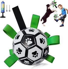 Dog Football Interactive Toy Ball, Durable with Grab Ring, Christmas Dog Water
