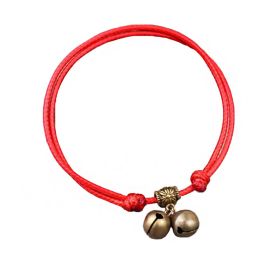 Adjustable Pet Collar with Bell Pendant Lightweight 7-11 inches, Red rope