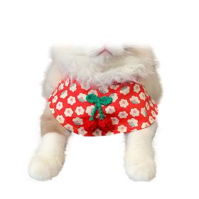 Small Dog Cherry Bibs Scarf Bandana Neckerchief, Red