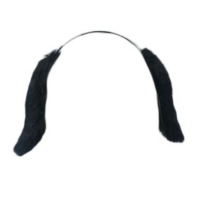 Black Plush Lop Ear Rabbit Headband Fluffy Dogs Ears Hairhoop Halloween Costume