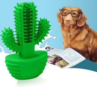 Cactus Shape Dog Toothbrush Stick Dental Care Brushing Doggy Teeth Cleaning Massager Natural Rubber Bite