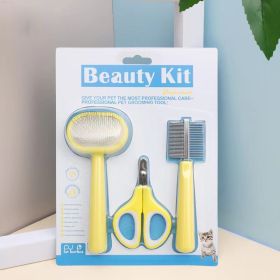 3pcs Grooming Set; Hair Comb Nail Scissors; Pet Comb Set