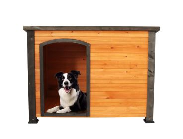 45" Doghouse Outdoor and indoor wooden kennel, winter strap with elevated feet