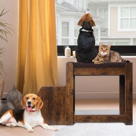 Bunk Bed with Removable Step for Dogs and Cats, Multi-Level Bed with Cushion