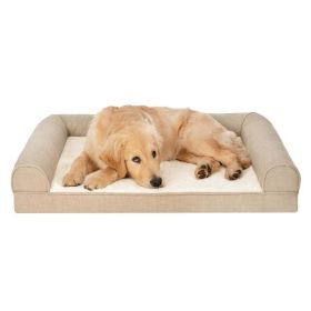 Plush & Performance Linen Orthopedic Sofa Pet Bed