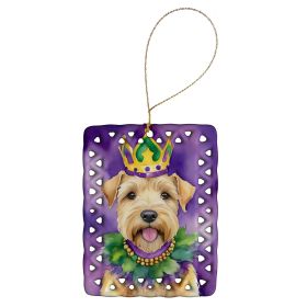Wheaten Terrier King of Mardi Gras Porcelain Ornament Christmas Tree Hanging Decorations