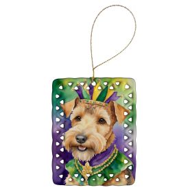 Lakeland Terrier King of Mardi Gras Porcelain Ornament Christmas Tree Decorations