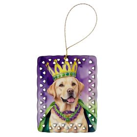 Labrador Retriever King of Mardi Gras Porcelain Ornament Christmas Tree Decorations