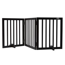 Free Standing Dog Gate, 24" H x 60" W 3 Panels Foldable