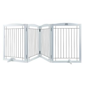 Free Standing Dog Gate, 32" H x 96.5" W 4 Panels Foldable