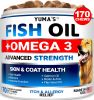 Omega 3 Fish Oil for Dogs 170 Chews Skin and Coat Support Dog Anti Shedding