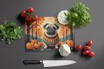 NEW Fawn Pug Fall Glass Cutting Board Decorative Tempered Glass Kitchen Cutting and Serving Board Large Size Chopping Board