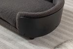 Scandinavian style Elevated Dog Bed Solid Wood legs and Black Bent Wood Back, Cashmere Cushion