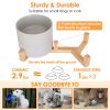 Double 28.7Oz Ceramic Pet Bowls Dog Cat Bowls with Wooden Stand Raised Pet Feeder