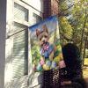 Cairn Terrier Easter Egg Hunt House Flag Large Porch Sleeve Pole Decorative Outside Yard Banner Artwork Wall Hanging, Polyester, House Size