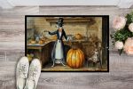 NEW Italian Greyhound Fall Kitchen Pumpkins Doormat Front Door Mat Indoor Outdoor Rugs for Entryway, Non Slip Washable Low Pile, 18H X 27W