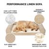 Plush & Performance Linen Orthopedic Sofa Pet Bed