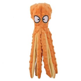 Squeaky Stuffed Interactive Plush Octopus Soft Dog Toys (Color: Yellow)