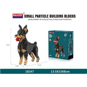 Cartoon Simulation Dog Building Blocks Model Toy (Color: 18247, size: With box)