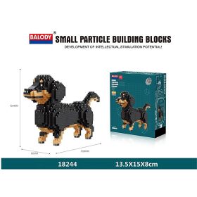 Cartoon Simulation Dog Building Blocks Model Toy (Color: 18244, size: With box)