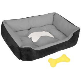 Dog Bed Soft Warm Fleece Bed Dog Cozy Nest Sofa Bed (Color: Black, size: XXL)