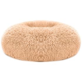 Dog Bed Soft Warm Fleece Bed Dog Cozy Nest Sofa Bed Cushion (Color: Brown, size: M)