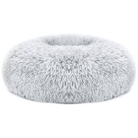 Dog Bed Soft Warm Fleece Bed Dog Cozy Nest Sofa Bed Cushion (Color: Gray, size: M)