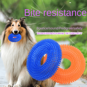 Pack of 2pcs dog toys bite resistant sound making tooth cleaning molar (Color: Green, size: large size)