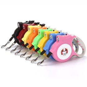 Retractable Dog Leash with Anti-Slip Handle 16.4ft Dog Walking Leash (Specifications (length * width): 16.4ft, colour: pink)