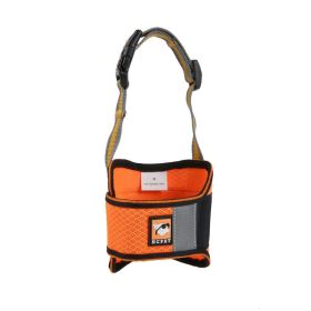 Velcro Dog Muzzle Adjustable Breathable Anti-Bite Anti-Bark (Color: Orange, size: L)