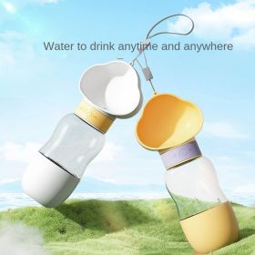 Dog water bottle dog kettle portable accompanying water bottle dispenser (colour: Common to cats and dogs, size: White cloud trumpet -350ml)