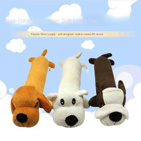 Pet dog gnaws and makes sounds toy dog plush toy; clean teeth toy (colour: yellow dog)