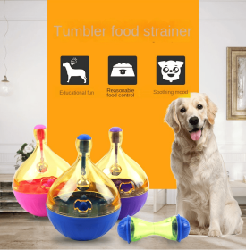 Tumbler Pet Toys Educational Leaky Balls (Color: Small blue tumbler)