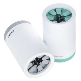 Pet Foot Washer Cup Clean Brush Quickly Wash Dirty Soft Silicone Combs Portable (Color: Green small)