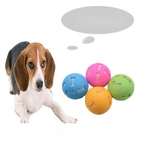 Rubber Ball Hollow Footprint Training Elastic Durable Chew Play Ball Toy for Dog (Color: Blue)