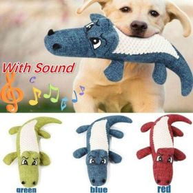 Dog Toys Animal Shape Plush Squeaky Chews Bite Resistant Cleaning Teeth (Color: Red)