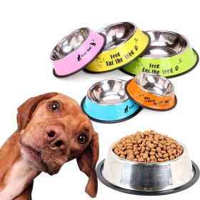Feeding Bowls Stainless Steel Non-slip Dog Bowl Durable Anti-fall (Color: Green)