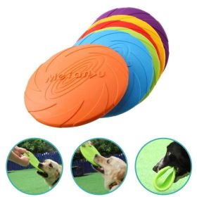 Pet UFO Toys Flying Discs Training, Toy Puppy Rubber Fetch Flying Disc (Color: Blue)