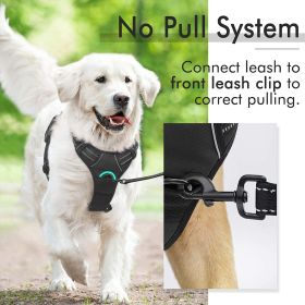 Dog Harness; No-Pull with 2 Leash Clips; Adjustable Soft Padded Vest (Color: Baby Blue, size: large)