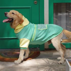 Autumn and winter pet clothes sweater (Color: Two-color transparent pocket big dog sweater (green), size: 7XL)