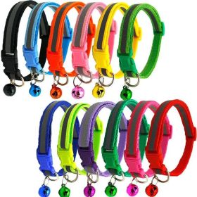 Pet Color Buckle Reflective Collars, Safety Adjustable for Puppy Night Outdoor (Metal Color: Sapphire, size: 19x32CM)