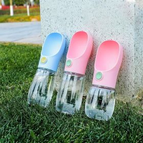 Dog Water Bottle Portable Accompanying Cup (Color: Blue, size: 450ML)