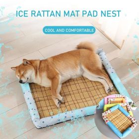 Breathable Pet Cooling Mat Bed Summer Protection (Color: Green, size: 40cm*30cm*7cm)