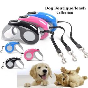 Telescopic Traction Rope Dog Automatic Tractor Portable Dog Leash (Color: Black, size: 3m)