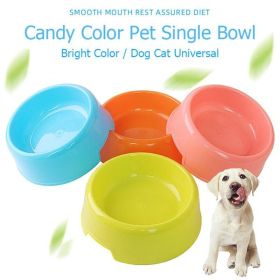 Pet Bowls Candy-Colored Lightweight Plastic Single Bowl Feeding (Color: Brown, size: M)