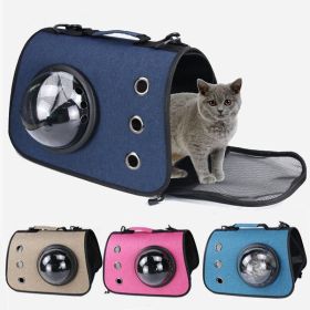 Backpack Carrier with Window Bag Transport Dog, Pet Carrier (Color: Blue)