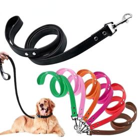 Leather Dog Leash Soft Walking Training Small Dog Leash Belt (Color: Gold, size: 1.5x120cm)
