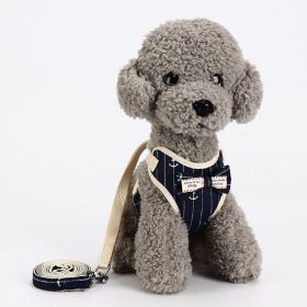 Dog Breathable Mesh Harness with Leash Training Vest (Color: Blue, size: M)