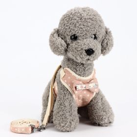 Dog Breathable Mesh Harness with Leash Training Vest (Color: Pink, size: L)